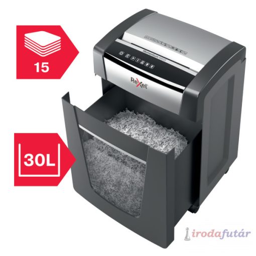 Iratmegsemmisítő, mikrokonfetti, 15 lap, REXEL, "Momentum M515"