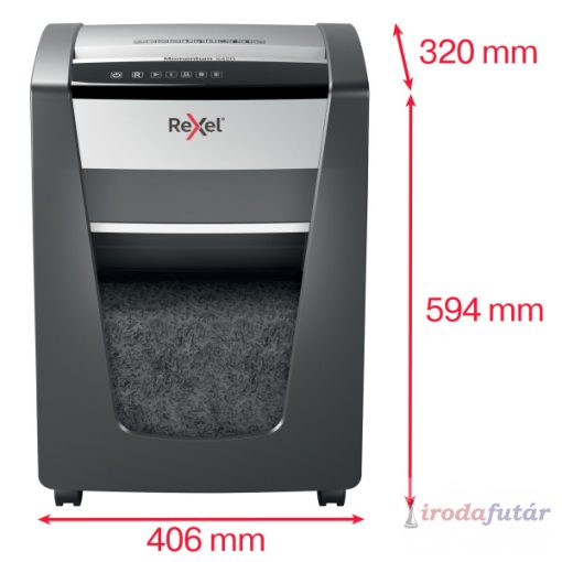 Iratmegsemmisítő, konfetti, 20 lap, REXEL, "Momentum X420"